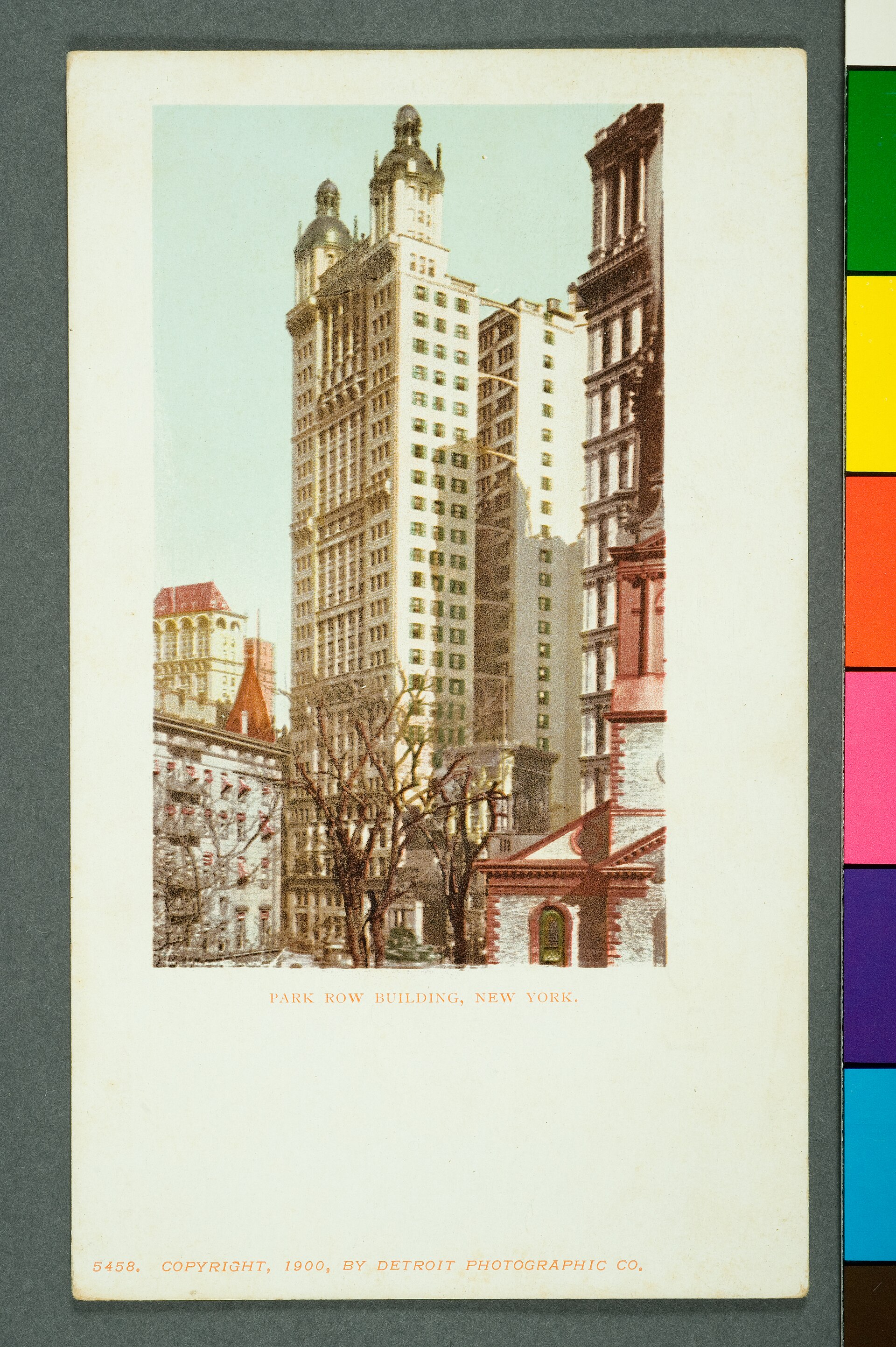Imagem de referência de Park Row Building, New York, descrito nos dados abertos como item da Coleção Cartões Postais, no Museu Paulista