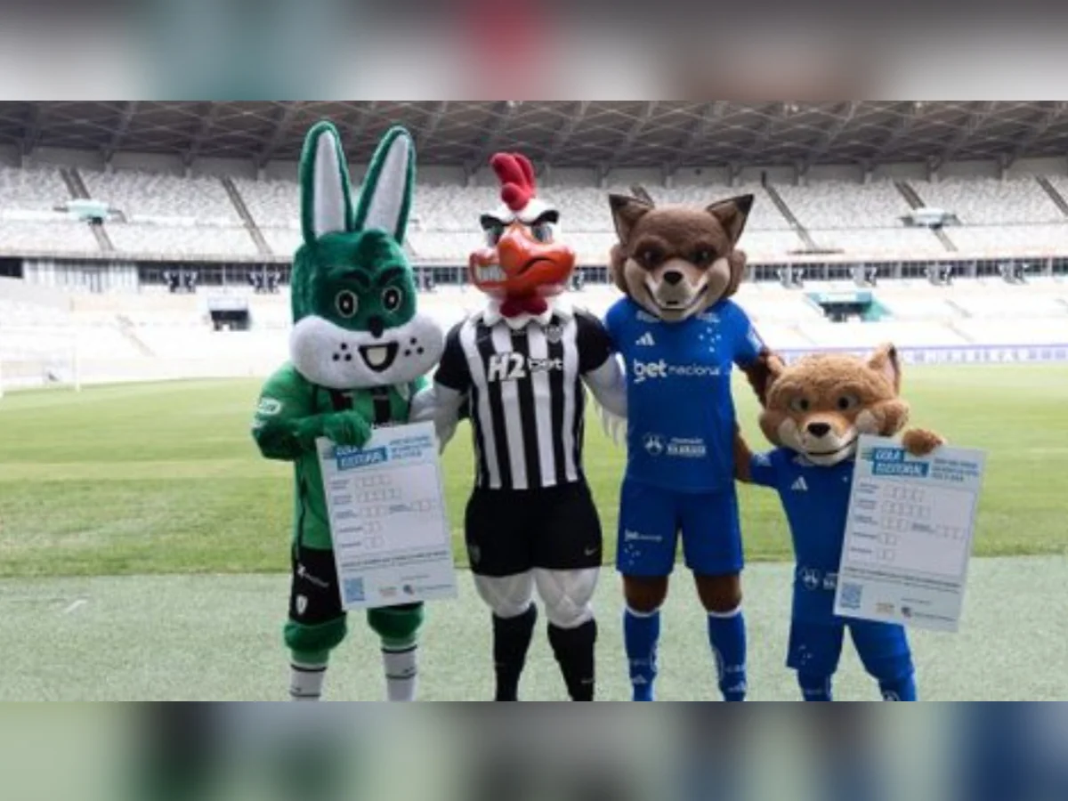 Mascotes de clubes mineiros incentivam eleitores a usar "colinha" eleitoral