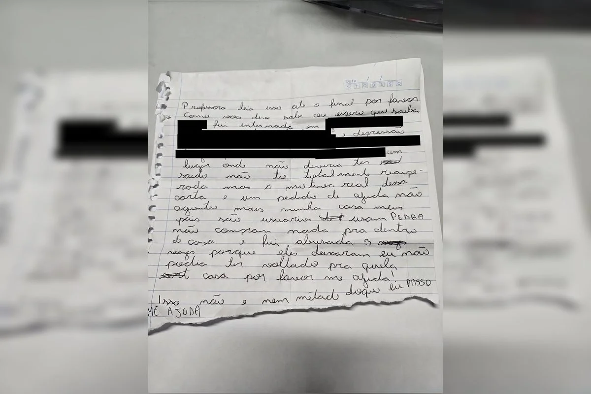A carta dramática que libertou uma menina do horror e da exploração em casa