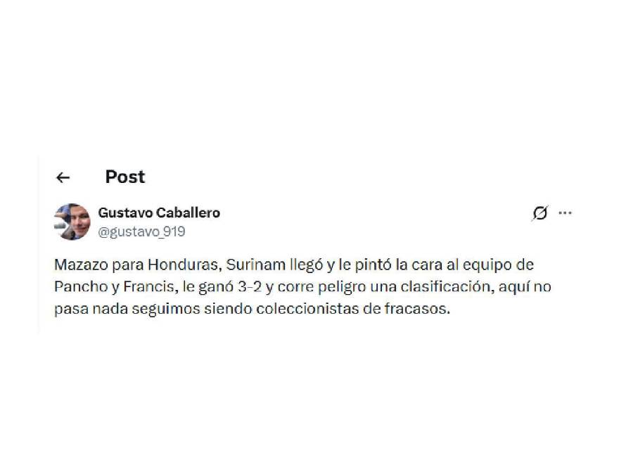 Cansaço, apontam dois e uma preocupação após a dolorosa derrota de Honduras contra Suriname.