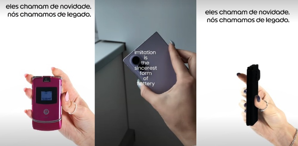 Samsung e Motorola se unem em alfinetadas à Apple após a entrada da fabricante no mercado de celulares dobráveis — Foto: Reprodução/Instagram