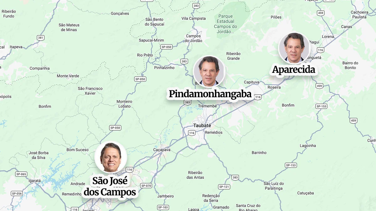 Haddad e Tarcísio escolhem Vale do Paraíba para corpo-a-corpo com eleitor