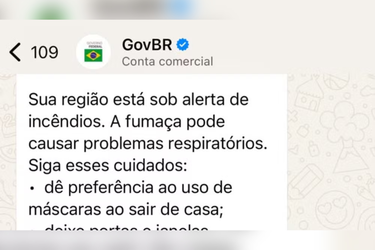 Moradores do AM recebem alerta de incêndio do governo pelo WhatsApp