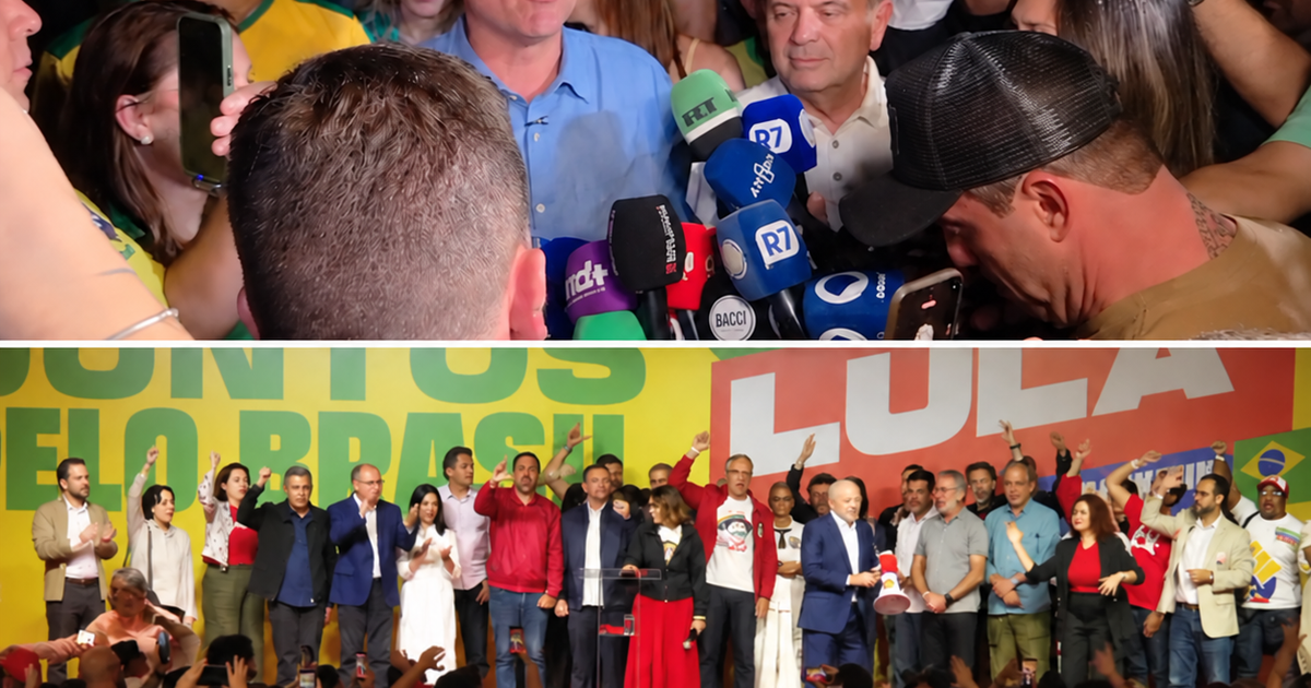 Saiba quem estava atrás de Lula e Flávio Bolsonaro durante discursos após resultados do 1º turno