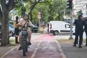 Ciclistas na Ciclovia da Faria Lima