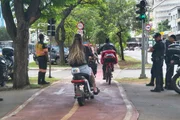 Ciclistas na Ciclovia da Faria Lima