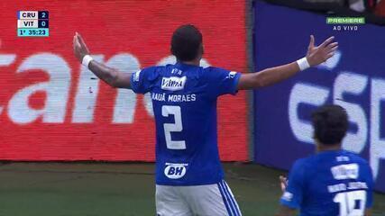 Aos 35 min do 1º tempo - gol de fora da área de Kauã Moraes do Cruzeiro contra o Vitória
