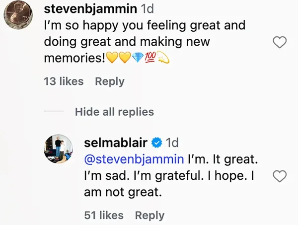 Mensagem de Selma Blair antes de prisão chamou a atenção: “Não estou bem” - destaque galeria