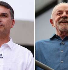 Flávio Bolsonaro e Lula disputam segundo turno das eleições de 2026 Foto: Montagem: Estadão Conteúdo